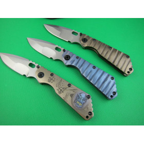 ST Tank folding knife (blue Stripes Titanium handle) UDTEK01955 